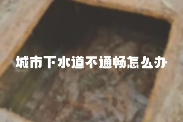 城市下水道不通暢怎么辦