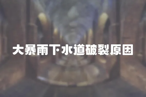 大暴雨下水道破裂原因