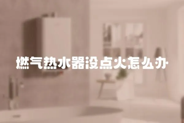 燃氣熱水器沒點火怎么辦