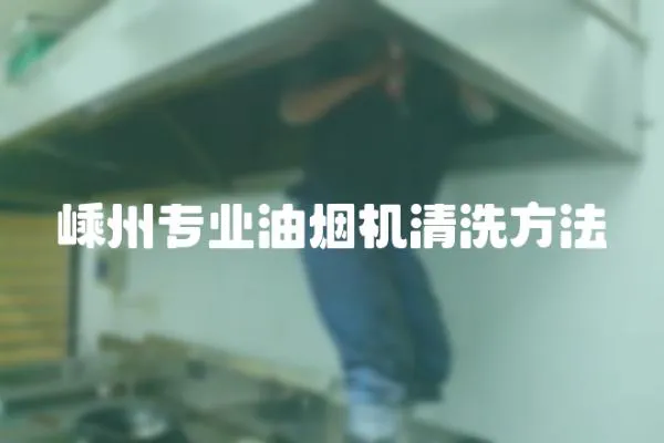 嵊州專業油煙機清洗方法