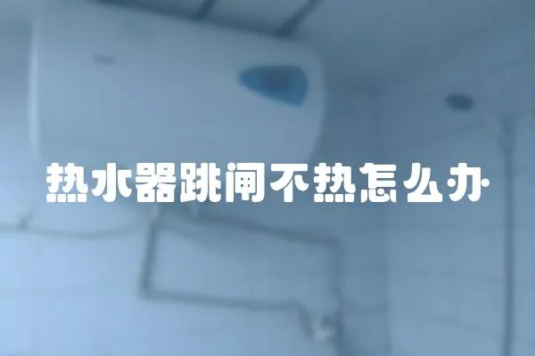 熱水器跳閘不熱怎么辦