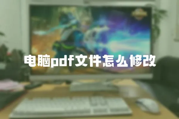 電腦pdf文件怎么修改