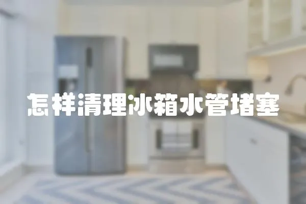 怎樣清理冰箱水管堵塞
