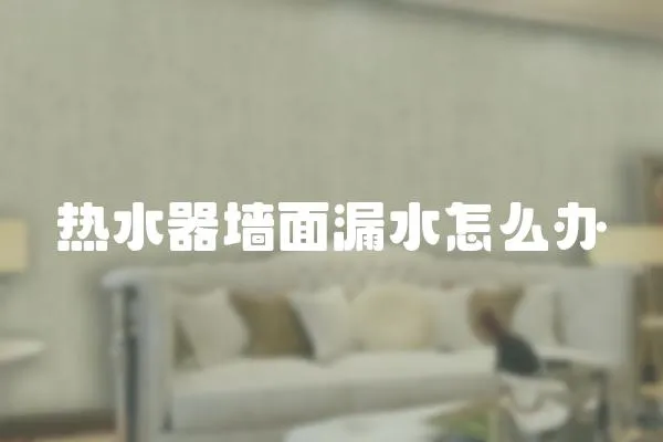 熱水器墻面漏水怎么辦