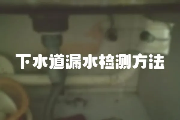 下水道漏水檢測方法