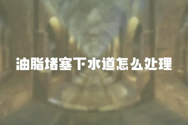 油脂堵塞下水道怎么處理