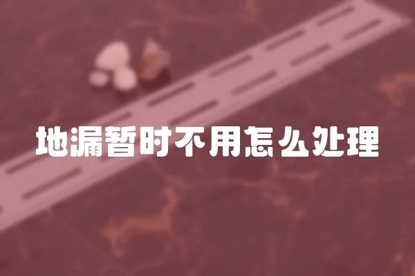 地漏暫時不用怎么處理