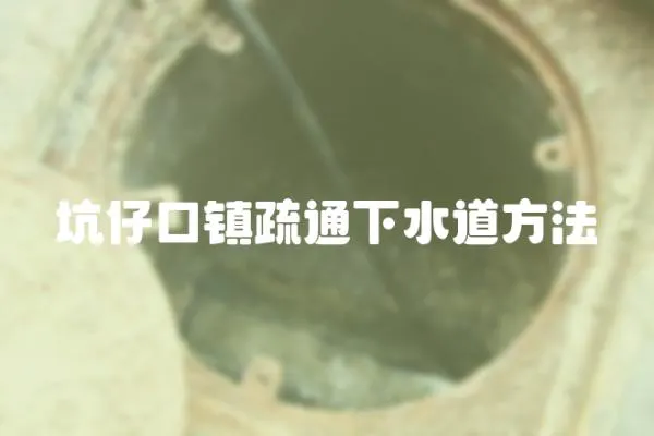 坑仔口鎮疏通下水道方法
