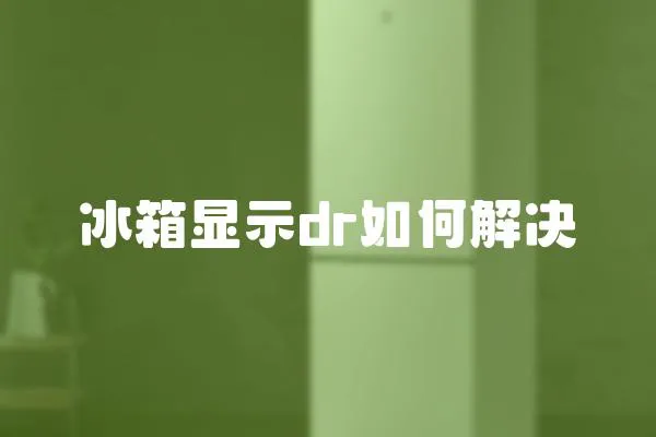 冰箱顯示dr如何解決