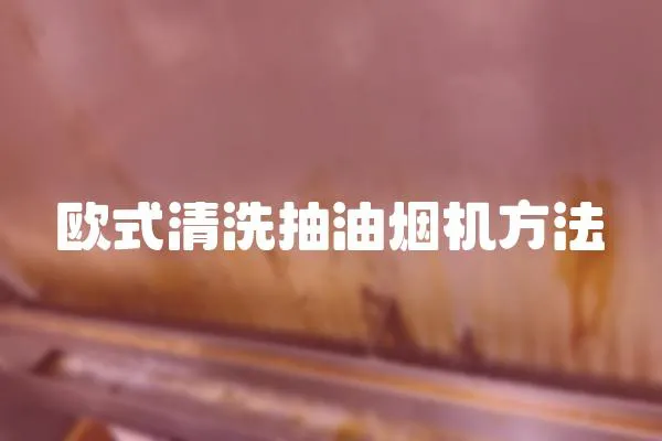 歐式清洗抽油煙機方法