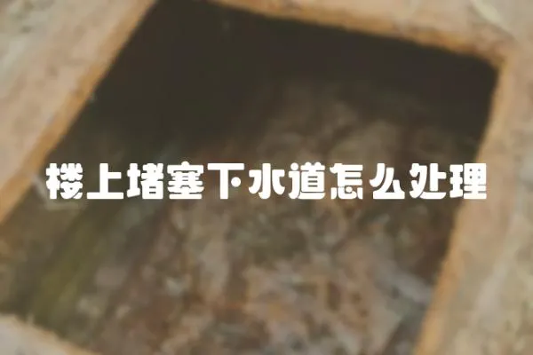 樓上堵塞下水道怎么處理