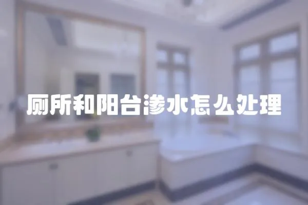 廁所和陽臺滲水怎么處理