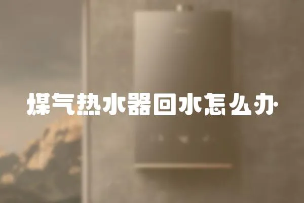 煤氣熱水器回水怎么辦