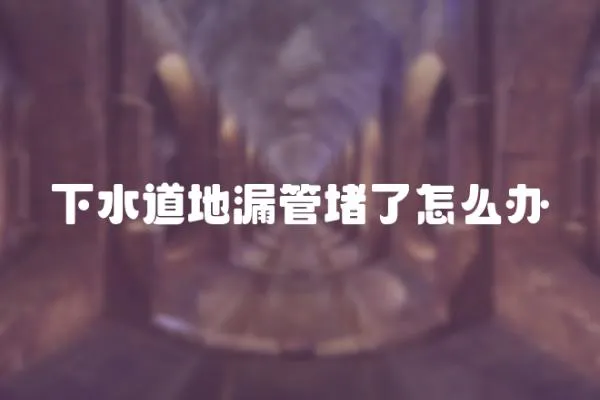 下水道地漏管堵了怎么辦