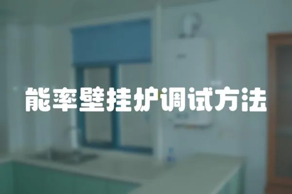 能率壁掛爐調試方法
