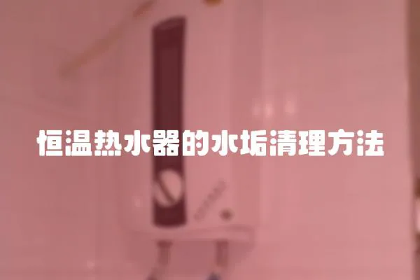 恒溫熱水器的水垢清理方法
