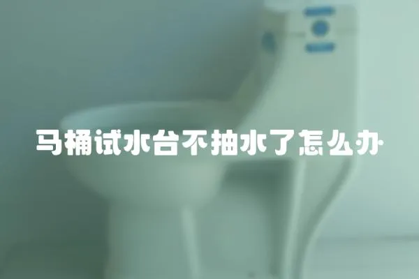 马桶试水台不抽水了怎么办