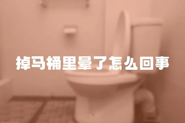 掉馬桶里暈了怎么回事