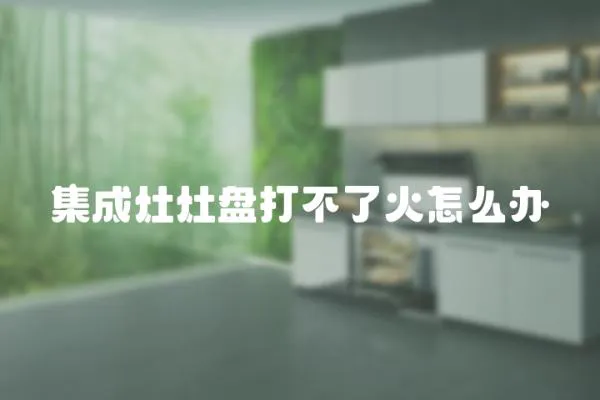 集成灶灶盤打不了火怎么辦