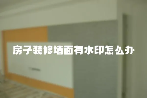 房子裝修墻面有水印怎么辦