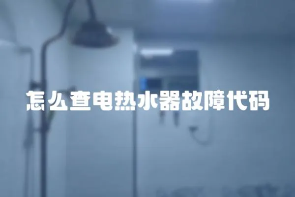 怎么查電熱水器故障代碼