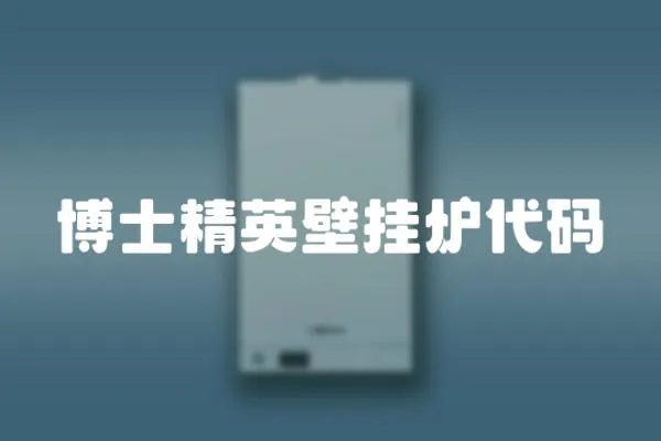 博士精英壁掛爐代碼