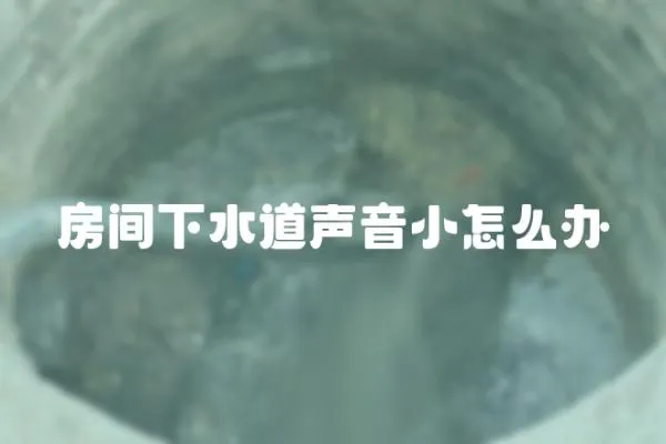 房間下水道聲音小怎么辦