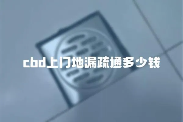 cbd上門地漏疏通多少錢