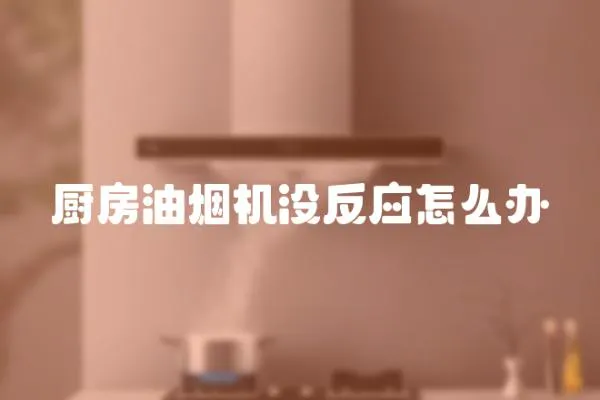 廚房油煙機沒反應怎么辦