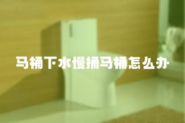 馬桶下水慢捅馬桶怎么辦