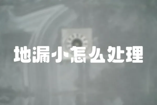 地漏小怎么處理