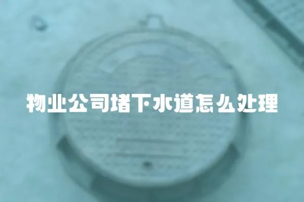 物業(yè)公司堵下水道怎么處理