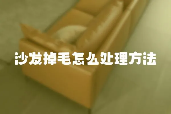 沙發(fā)掉毛怎么處理方法