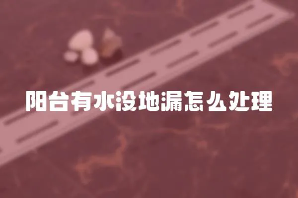 陽臺有水沒地漏怎么處理