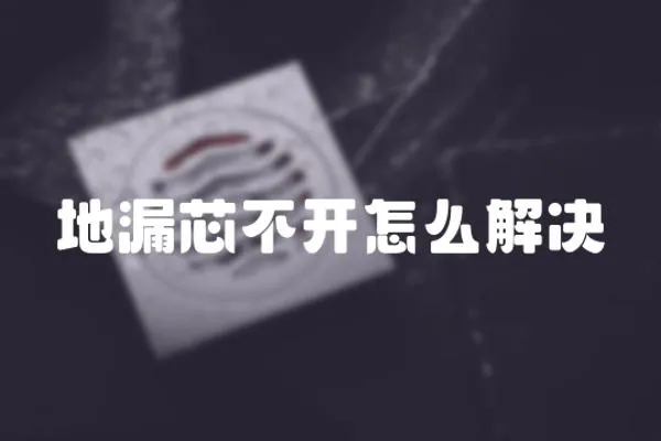 地漏芯不開怎么解決