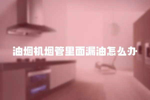 油烟机烟管里面漏油怎么办