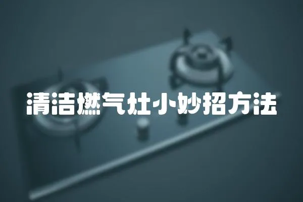 清潔燃氣灶小妙招方法