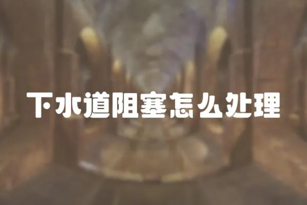 下水道阻塞怎么處理