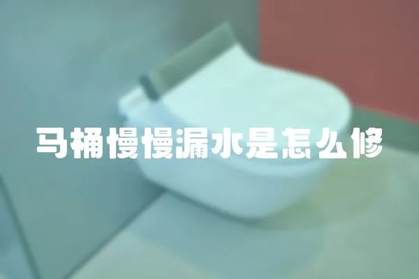 馬桶慢慢漏水是怎么修