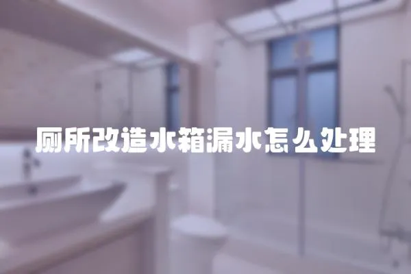 廁所改造水箱漏水怎么處理