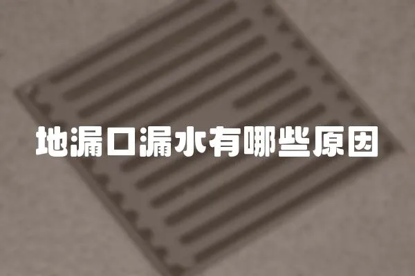 地漏口漏水有哪些原因