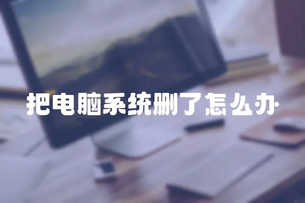 把電腦系統(tǒng)刪了怎么辦