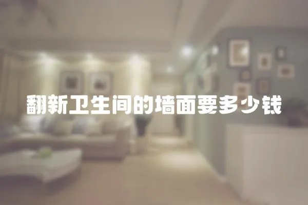 翻新衛生間的墻面要多少錢