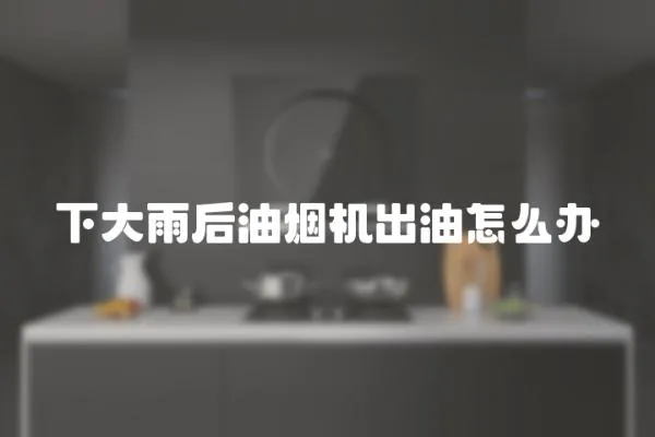 下大雨后油煙機出油怎么辦