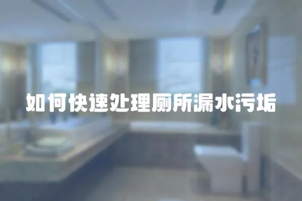 如何快速處理廁所漏水污垢