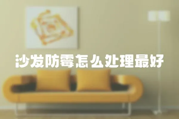 沙發防霉怎么處理最好