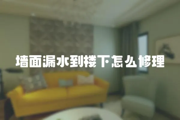 墻面漏水到樓下怎么修理