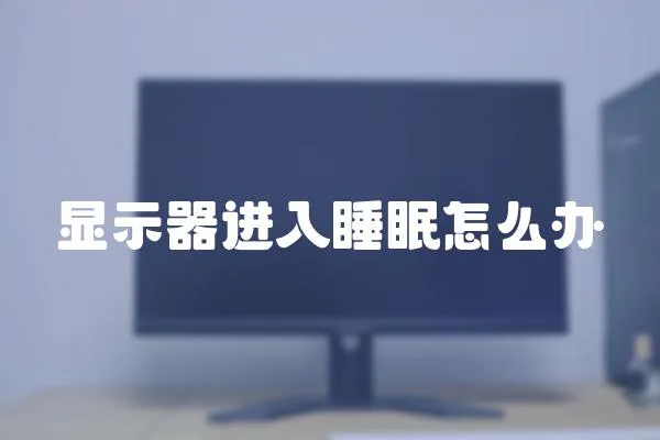 顯示器進入睡眠怎么辦