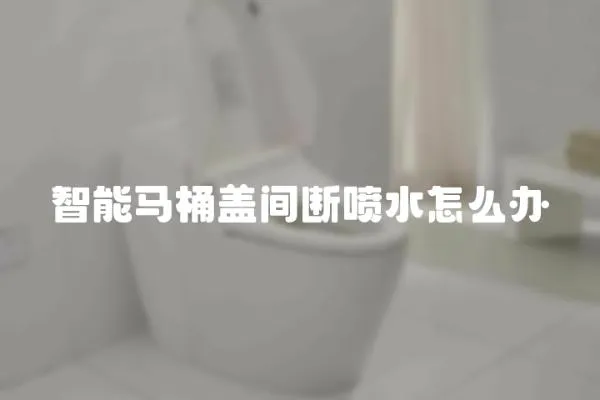 智能馬桶蓋間斷噴水怎么辦
