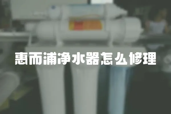惠而浦凈水器怎么修理